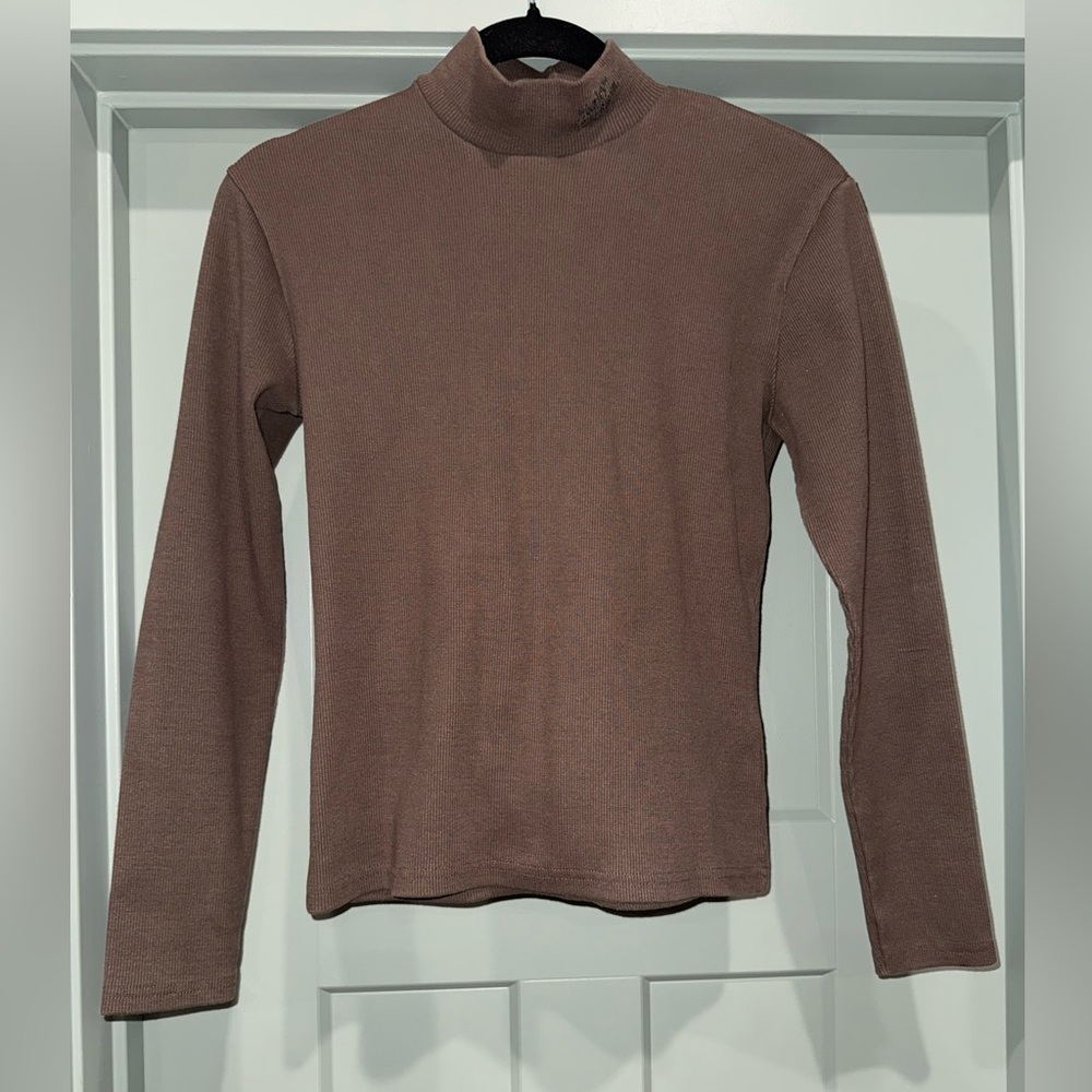 Vintage Harley-Davidson Women’s Ribbed Mockneck Brown Long Sleeve Made in USA- M